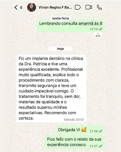 Depoimento de paciente