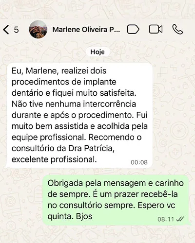 Depoimento de paciente
